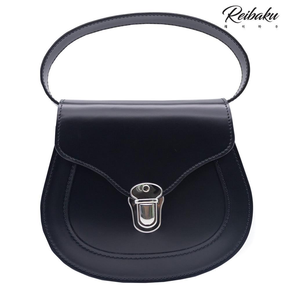 꼼데가르송 플랩 미니 소가죽 탑핸들 새들 핸드백18cm