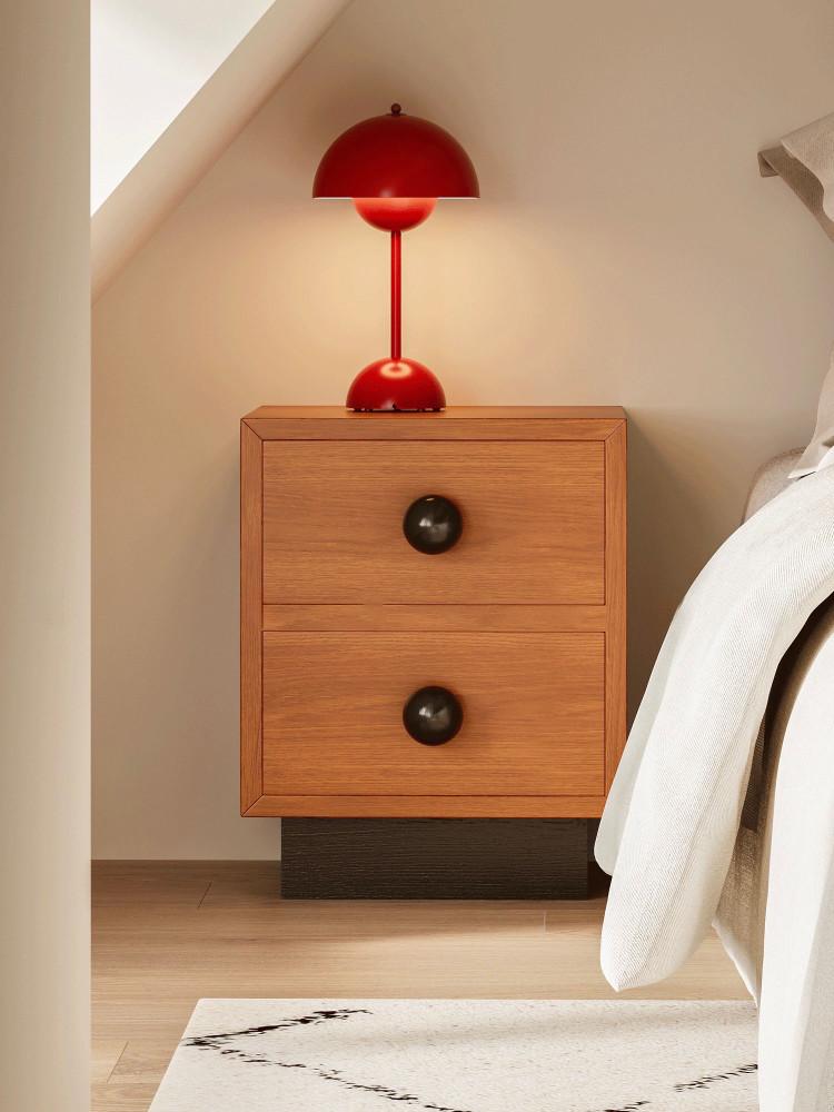 지미하우스 동글 손잡이 수납함 협탁 침실 서재 거실 보관함 인테리어 원목