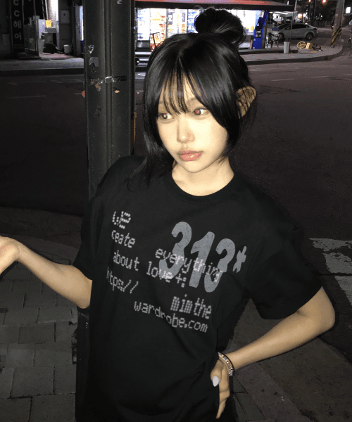 313 프린팅 티셔츠_블랙