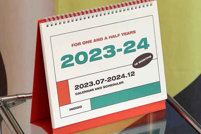 탁상 달력 18개월 2023 24 년 캘린더 데스크 스케줄 음력 양면 만년 기록 기본