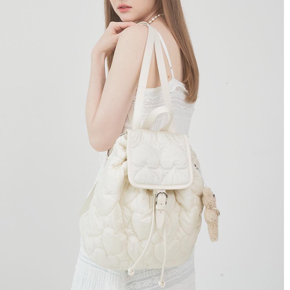 Heart Padding Backpack- Ivory