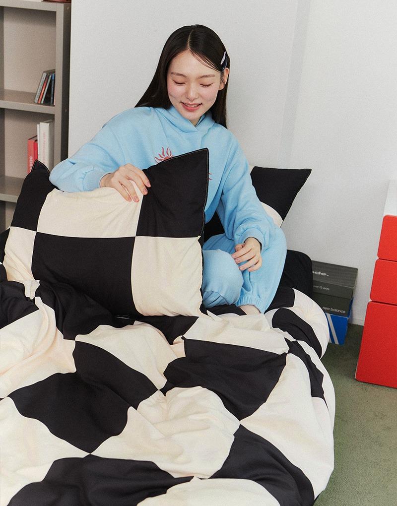 볼드 시그니처 패턴 항균 차렵이불 단품/세트 (SS/Q) 와이드체커