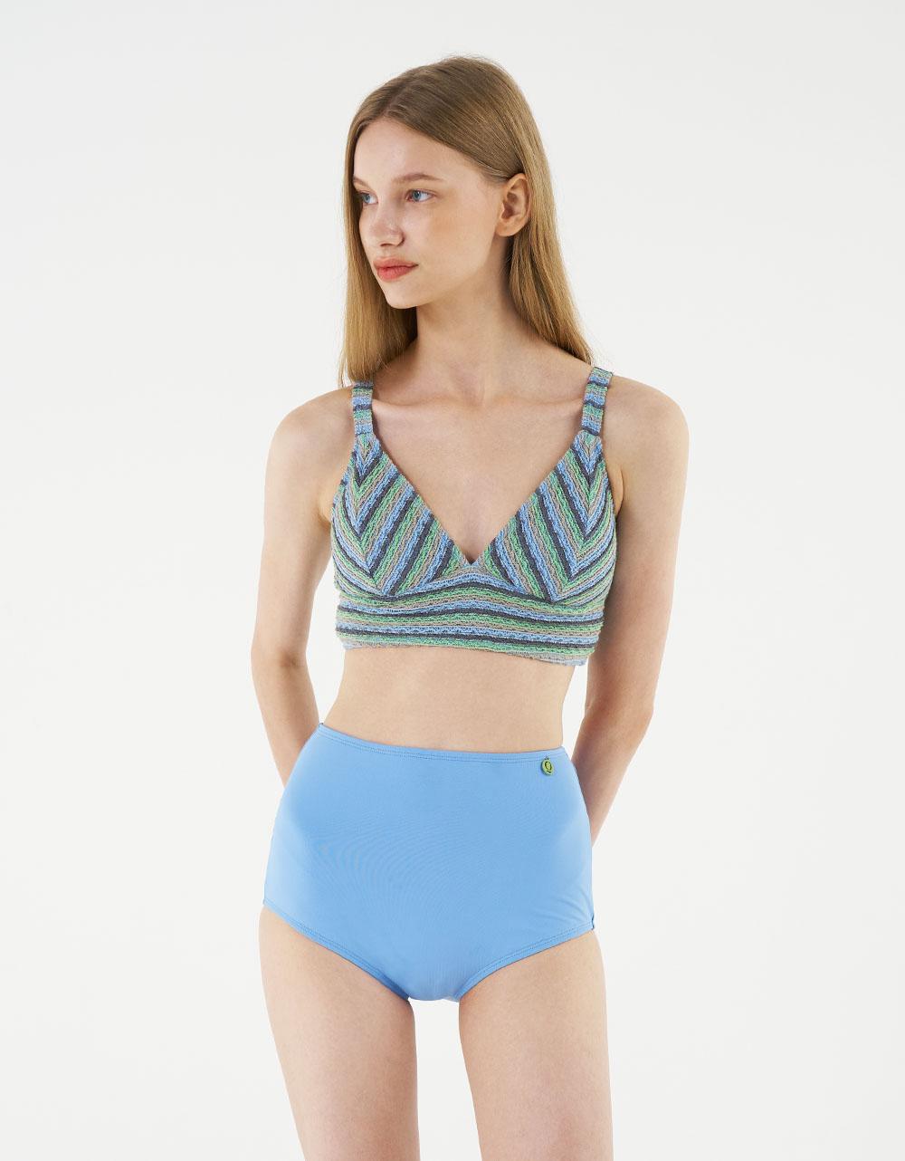 트라이앵글 하이웨이스트 비키니 블루