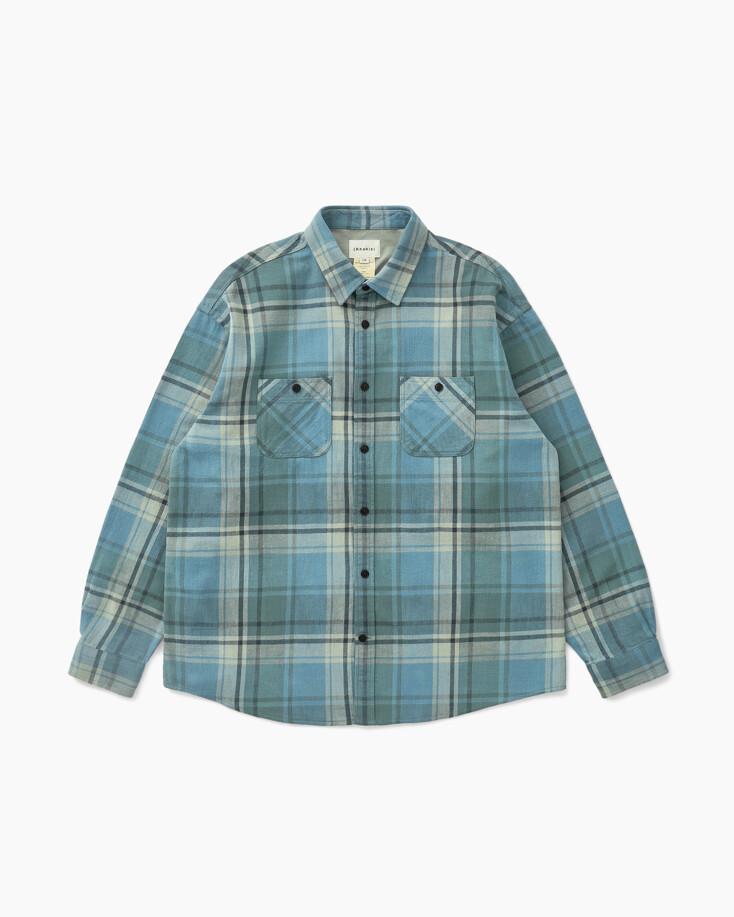 Trucker Plaid Shirt Deep Blue