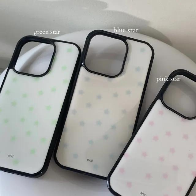 made🍭soft blur star epoxy bumper case 소프트 블러 스타 별 에폭시 범퍼케이스 온일 자체제작 폰케이스 커플케이스