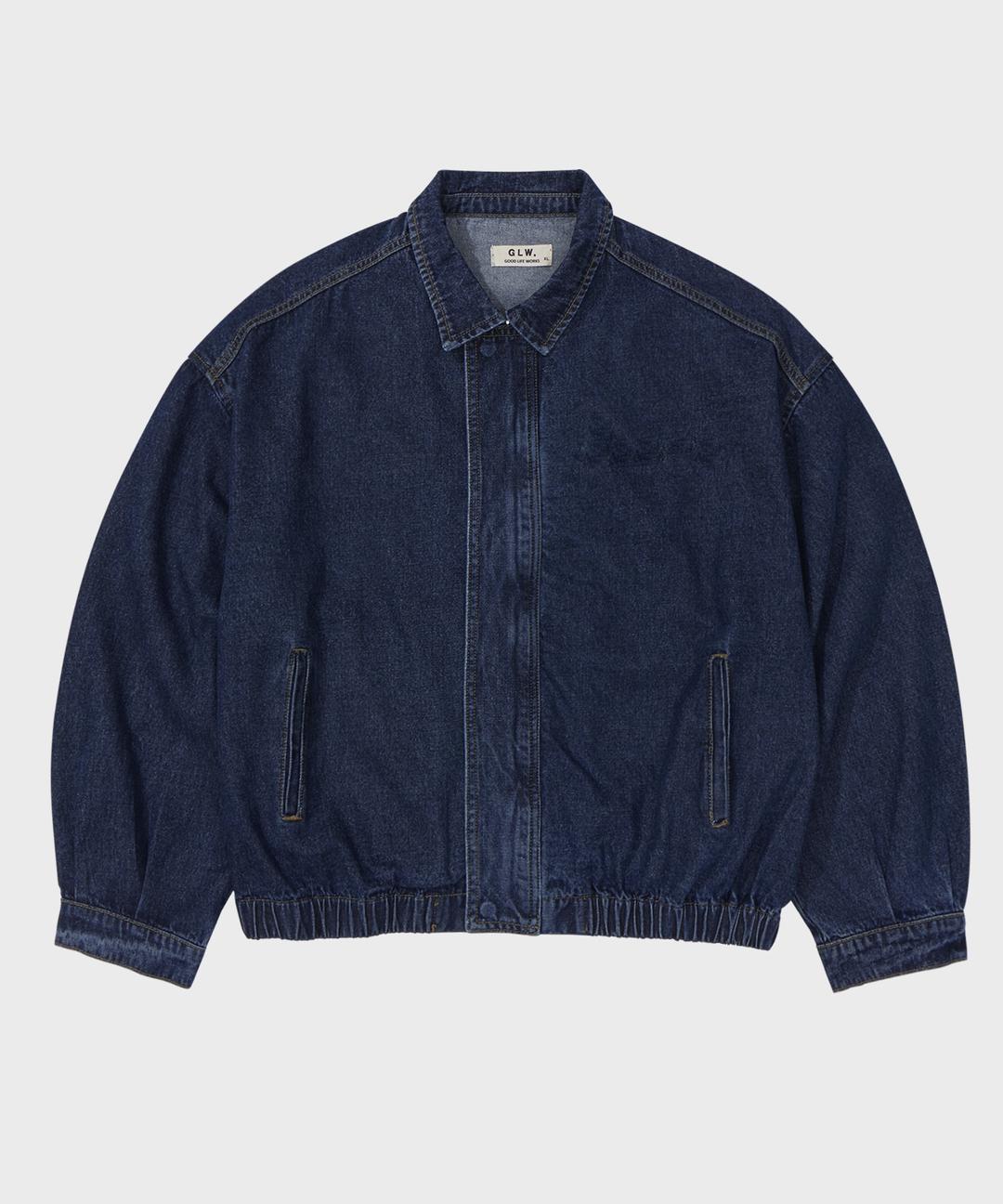 워시드 데님 블루종 자켓 딥인디고