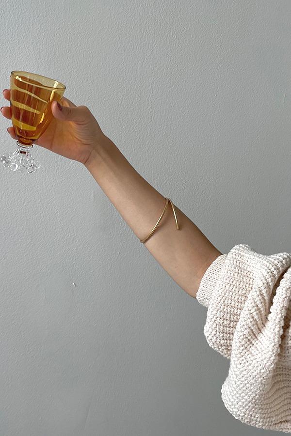 gold half cut bangle