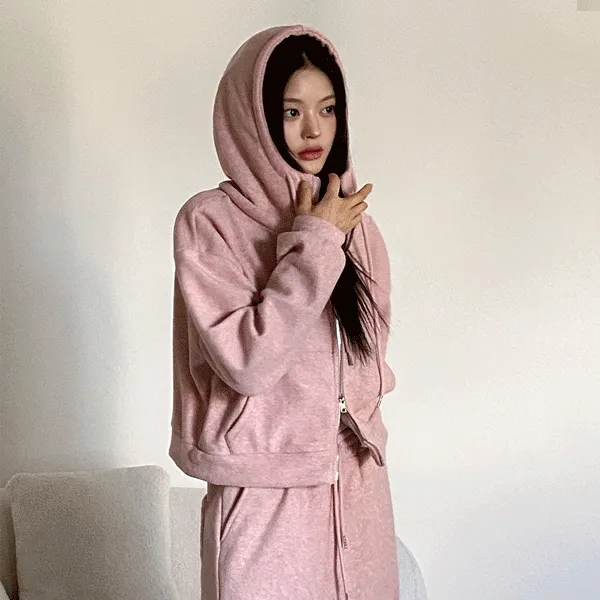 당일🚀[추가금❌/융털안감🌡] 절개 투웨이 후드집업 와이드 트레이닝 셋업