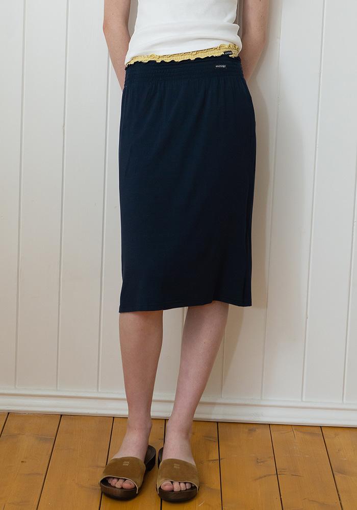 [1차 리오더] Smoke jersey skirt (Navy)