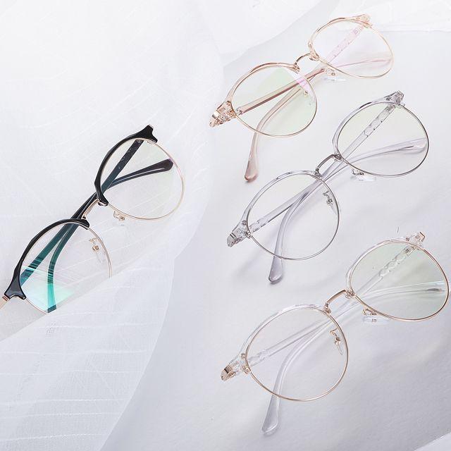 16007 블루라이트 차단 청광렌즈 반테 반무테 하금테 투명 안경 블루라이트 차단 청광렌즈 반테 반무테 하금테 투명 안경