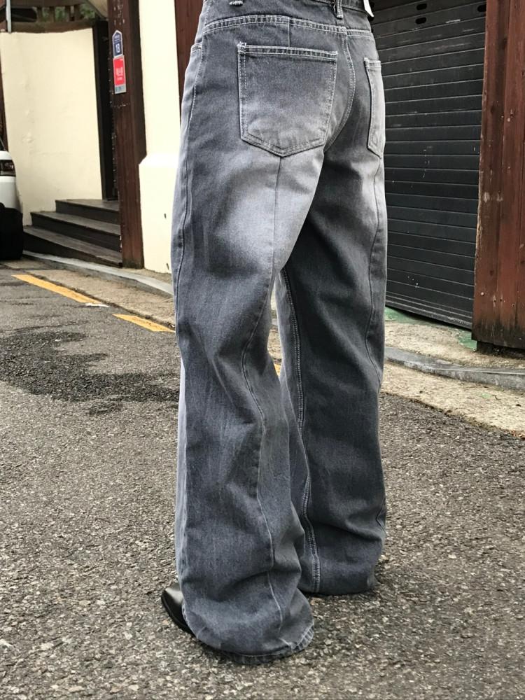 Wrenley pants 렌리 데님 팬츠 뒷절개 와이드 워싱 빈티지 롱
