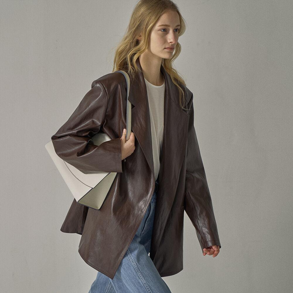 오버핏 레더 재킷_2color