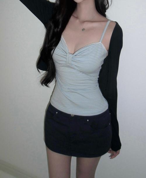 잔느 스터블 스터드 로우라이즈 치마 바지
