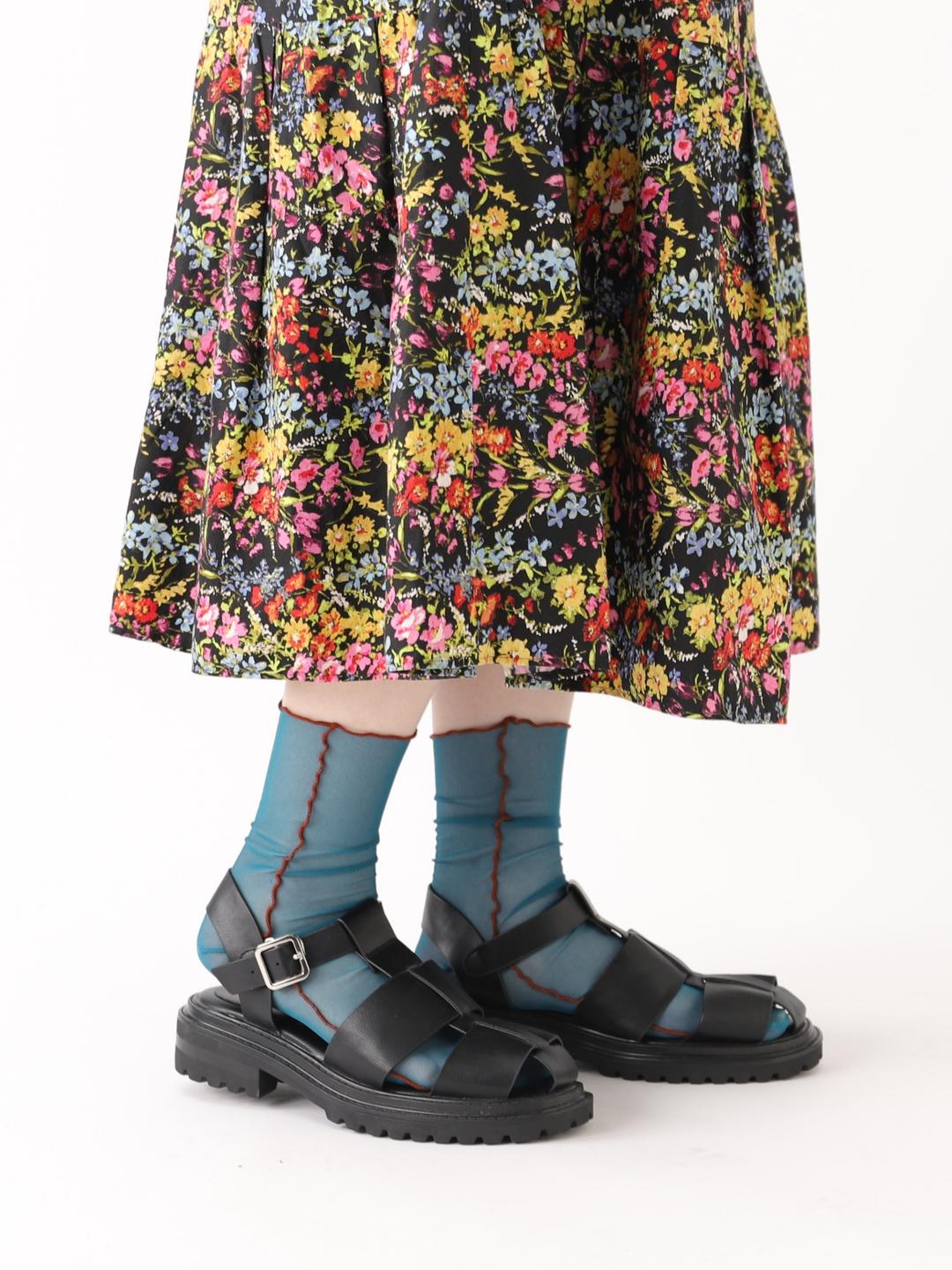 배색 멜로우 튤 양말 011140989 (3color)