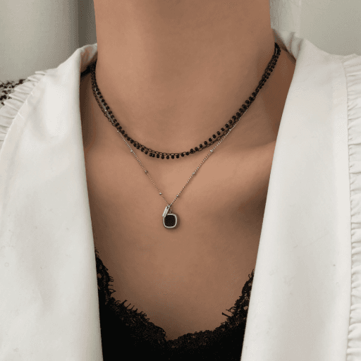 MIH/bii 써지컬스틸 블랙 초커 목걸이 2종 옵션