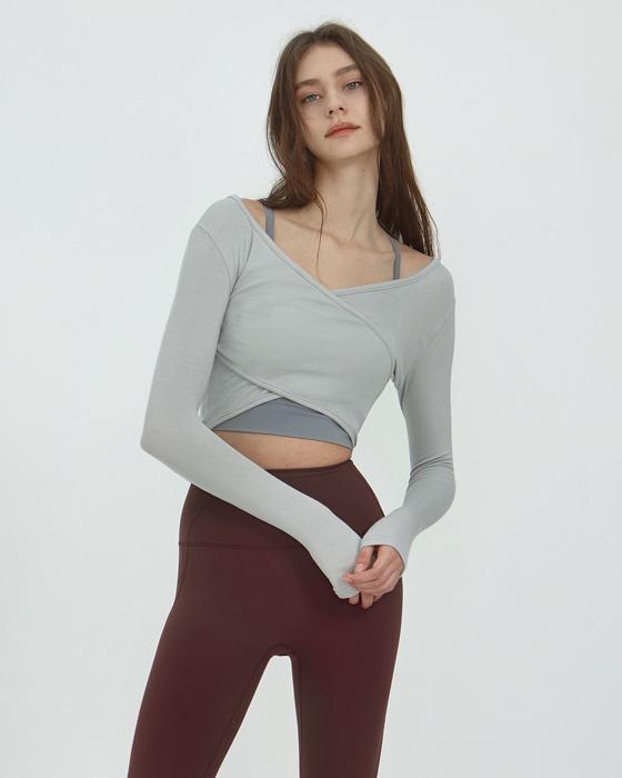 커브 랩 크롭티DEVI-T0041-그레이