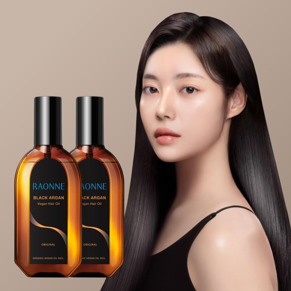 [1+1] 라온느 라온 블랙 아르간 오일 헤어에센스 비건 유기농 100ml(열보호 미용실)