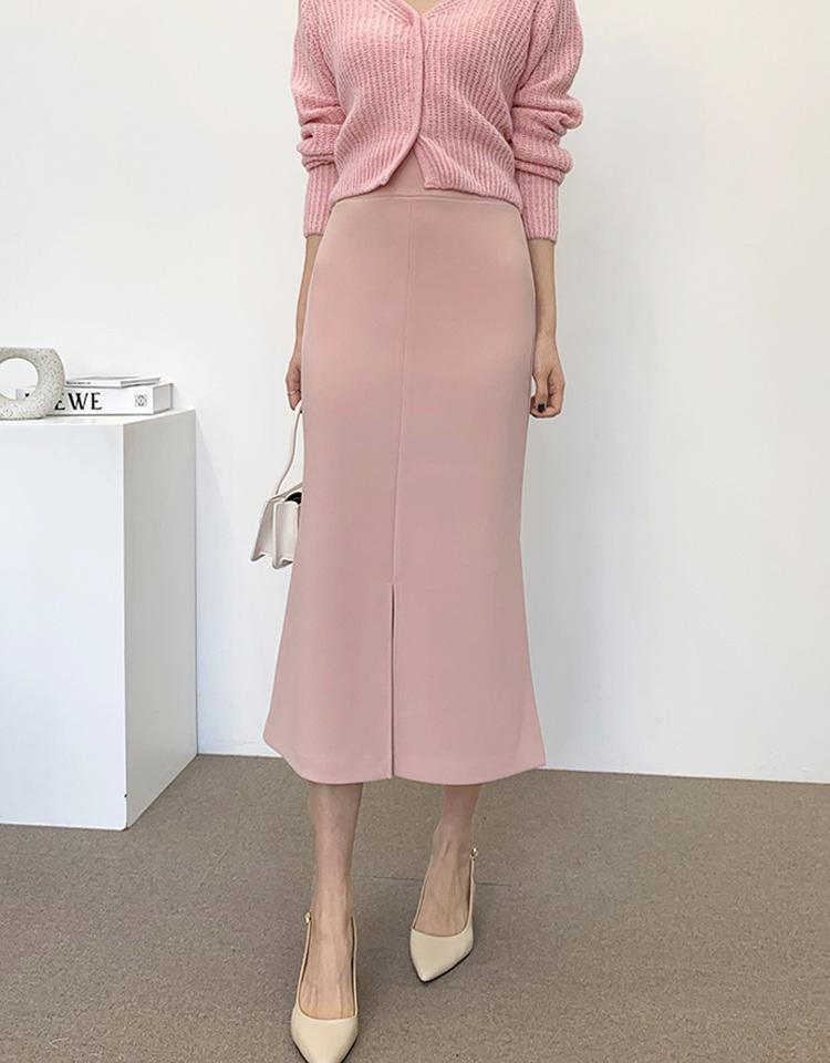 [무배] 로벨 쫀득 스판 슬릿 롱 머메이드 스커트 (7color)