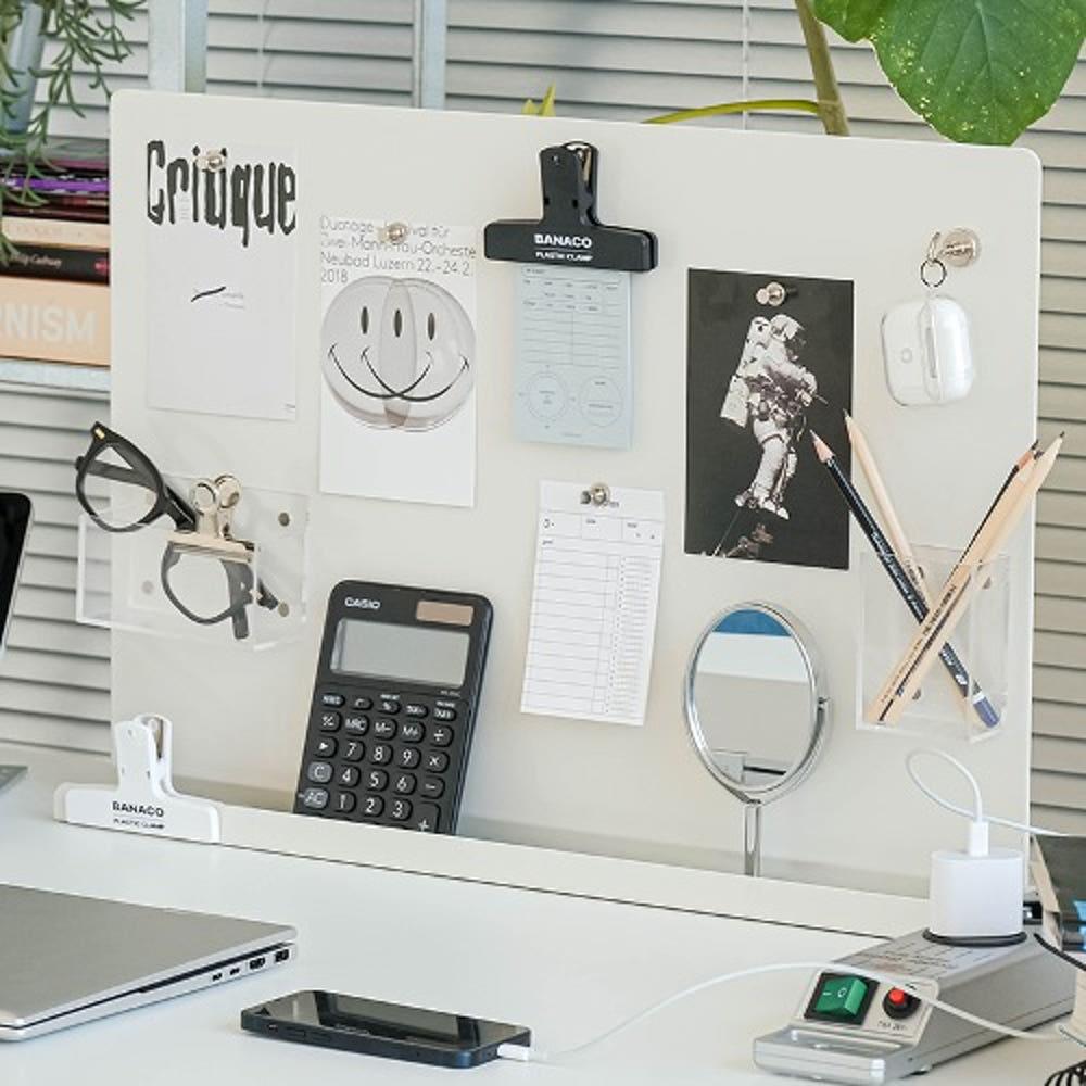 바나코 책상 파티션 가림막 메모보드 철제 파티션 이지 클램프 데스크 데스크테리어