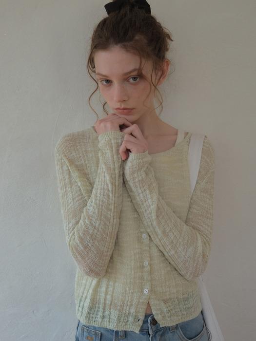 Milky Slub Round Cardigan_Milk green(OC26KN16)