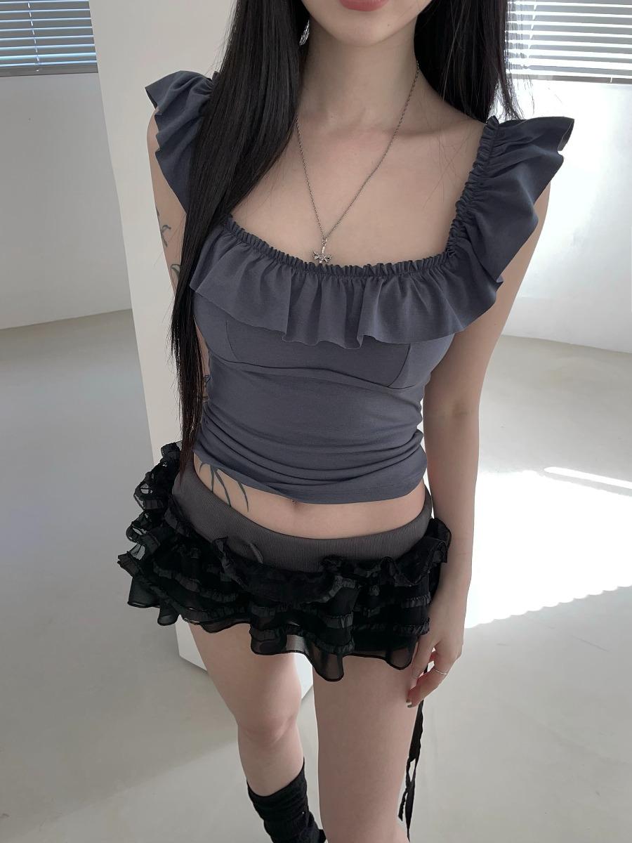 bella frill cap top(3 color)