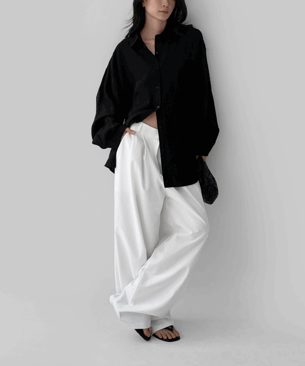 매니크 [무료배송/7천장판매] 바스미 핀턱 와이드 슬랙스