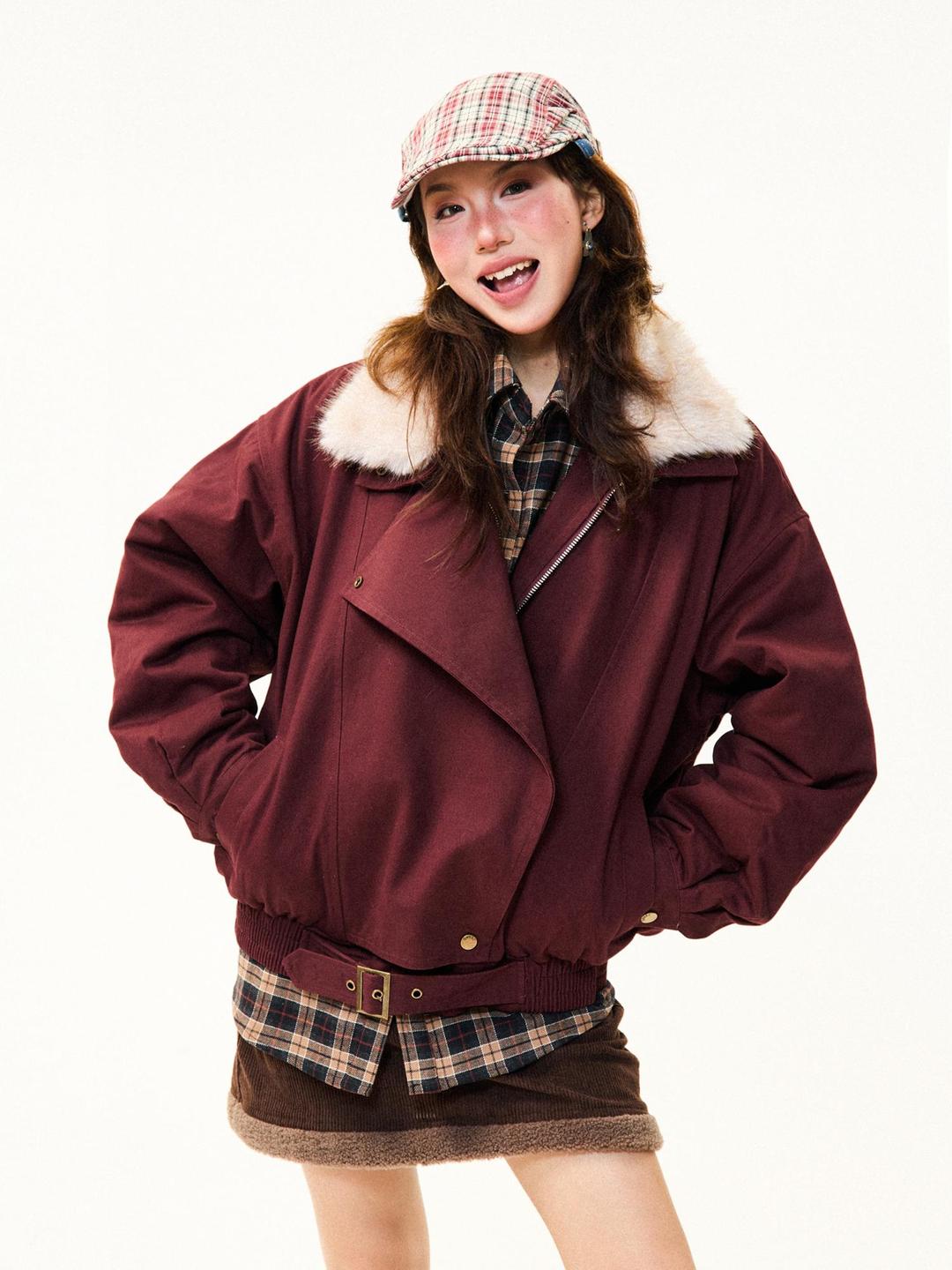 여성 빈티지 코튼 패딩 자켓 레트로 스타일