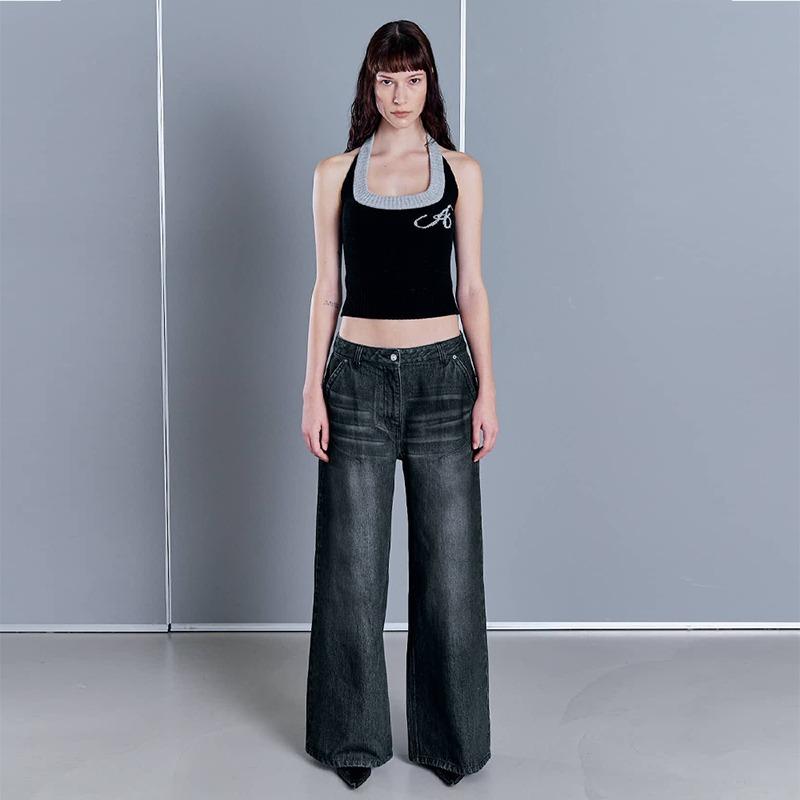 MEGAN WIDE DENIM (VINTAGE BLACK)