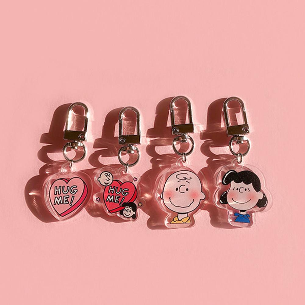 허그미 챨리 아크릴 에어팟 키링 4종