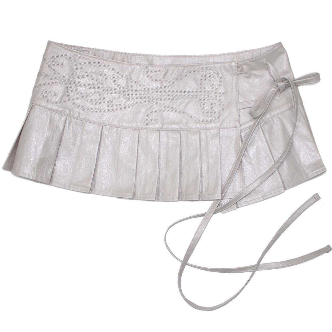 Embroidered pleated skirt (Pink)