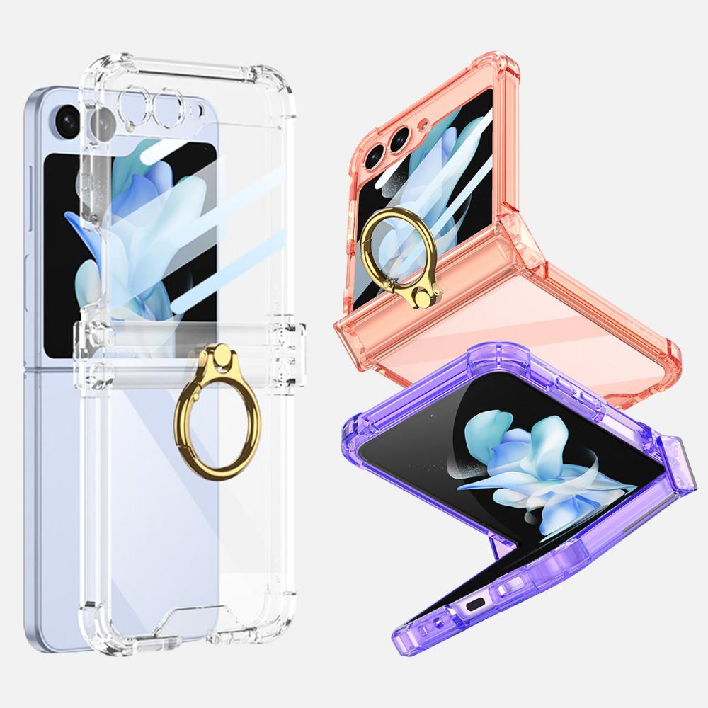 갤럭시 Z플립5 케이스 힌지보호 골드링 투명 컬러