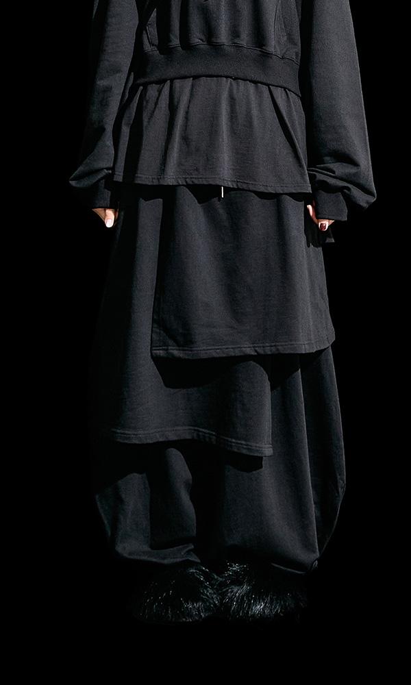 Sweat skirt pants Black