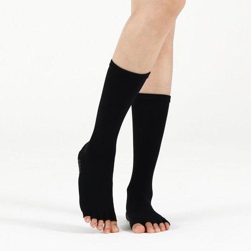 포인 양면 넌슬립 토삭스 필라테스양말 - 블랙