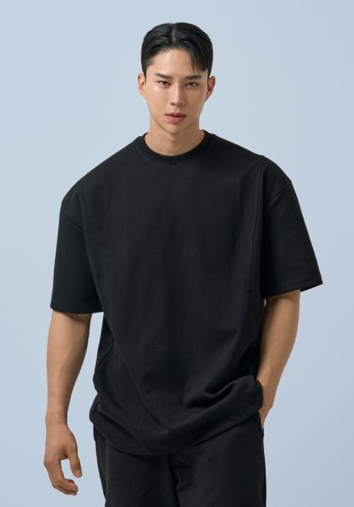 퍼펙트 특양면 오버핏 숄더 2중절개 무지 반팔 티셔츠_7Color