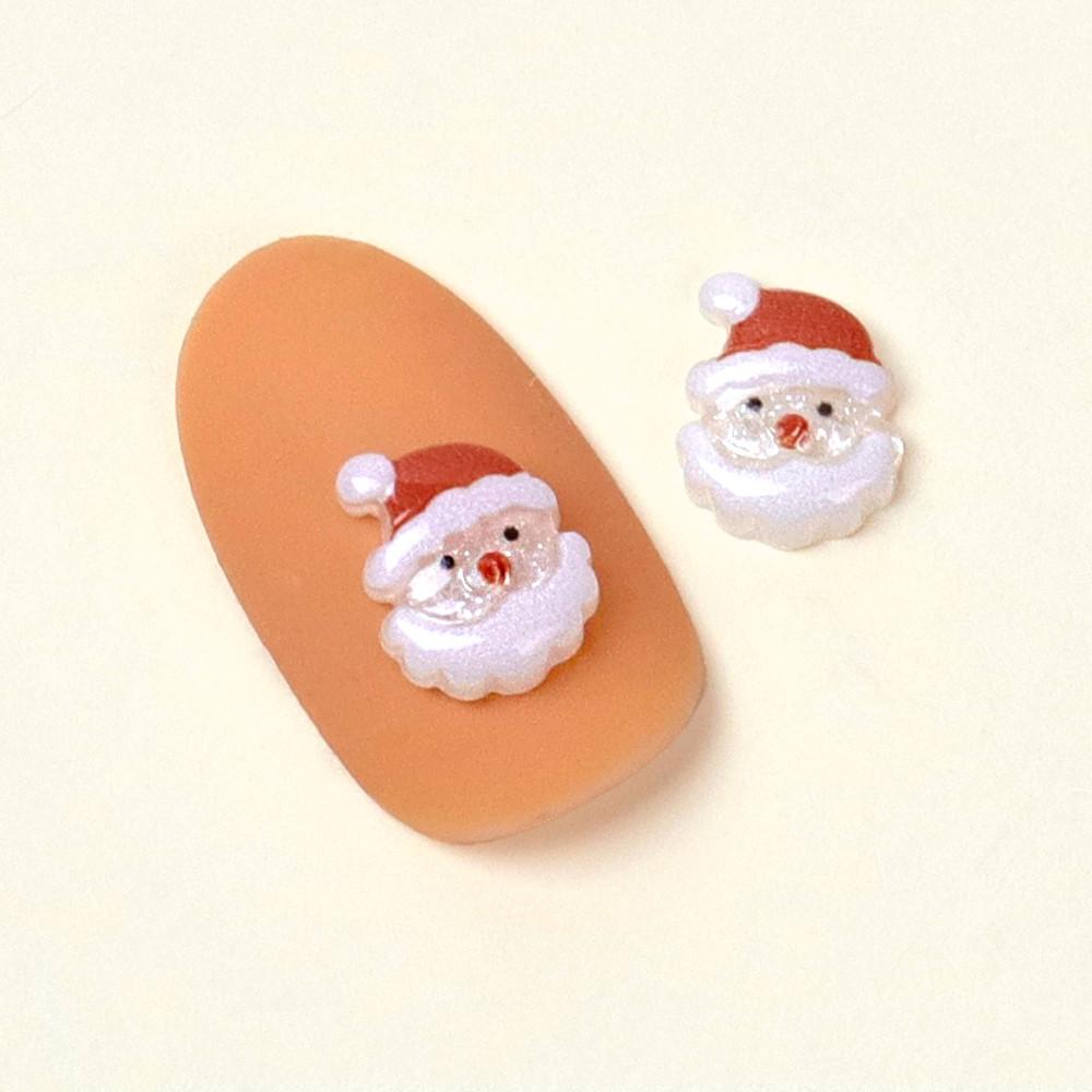 펄이반짝 크리스마스 산타 네일파츠 2개입 (산타클로스 X-MAS 셀프 네일아트재료)