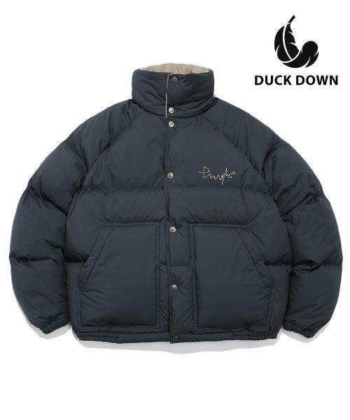 PHYPS® DUCK DOWN HIGH NECK SIGN LOGO RAGLAN PADDING GREEN