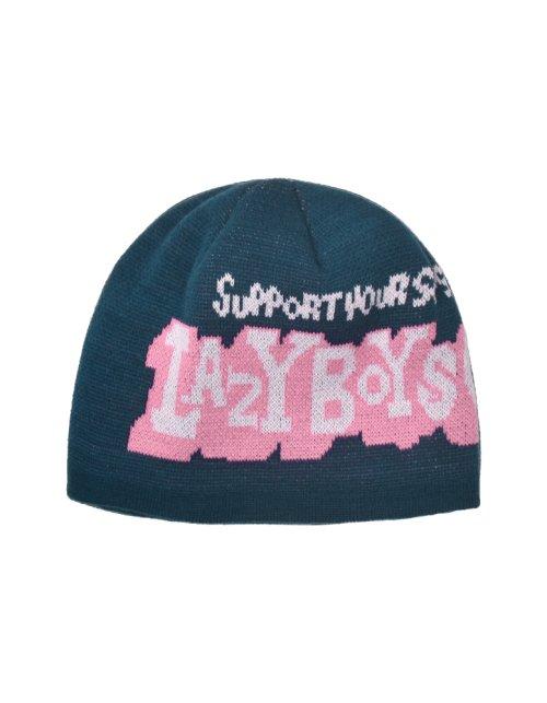 Lazy boys jacquard Beanie - Blue