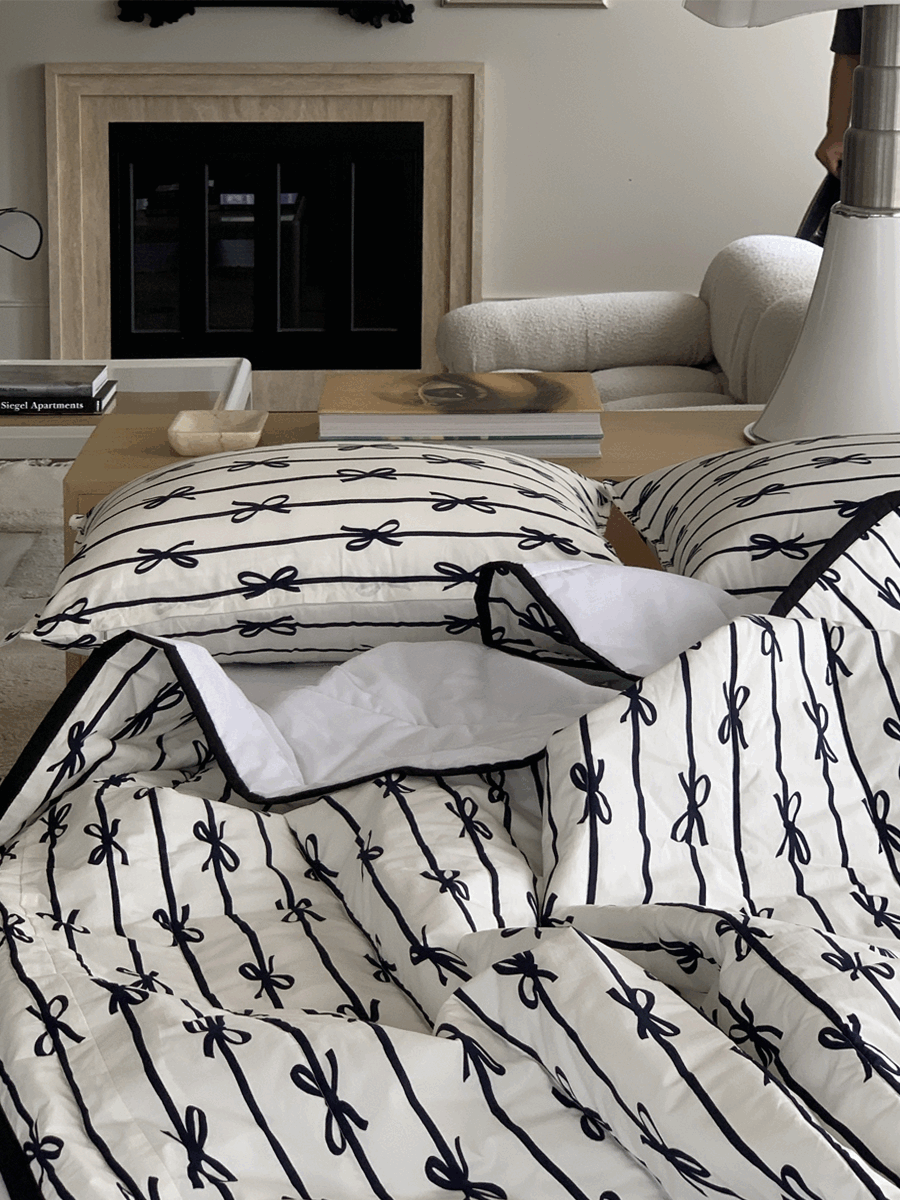 Ribbon soft comforter - black (S/Q)