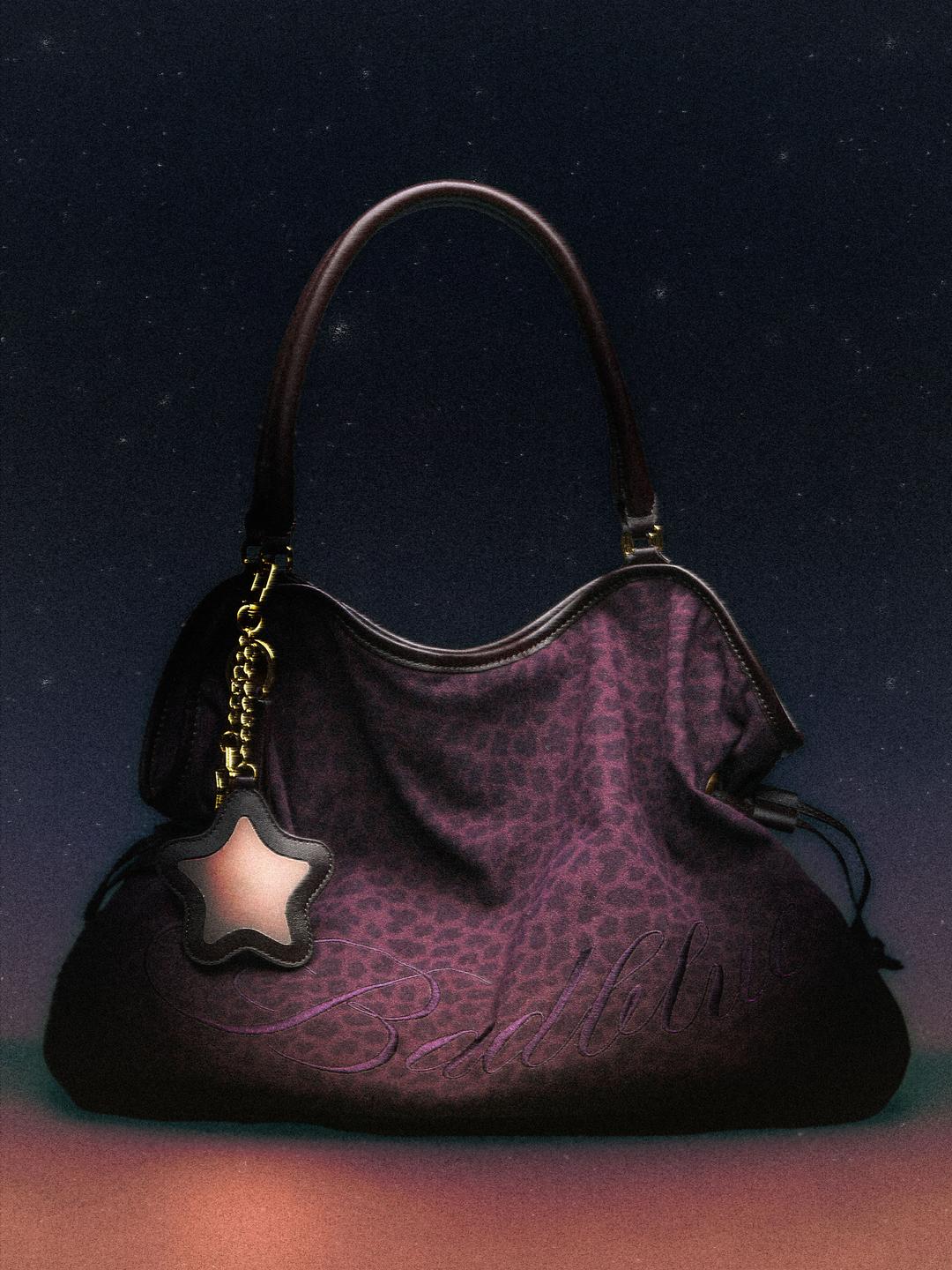 Washed Leopard Dimsum Bag Purple