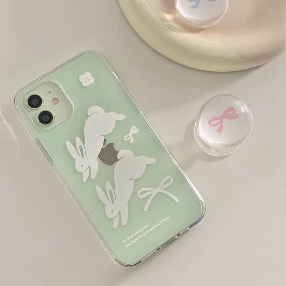 Vintage rabbit | Phone case - White (젤리,젤하드,투명하드,범퍼 젤하드)