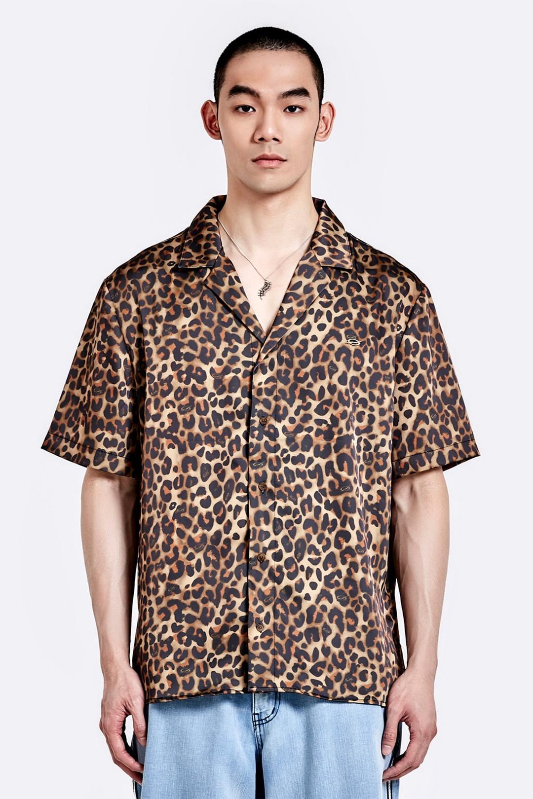 Leopard Half Shirt - Brown