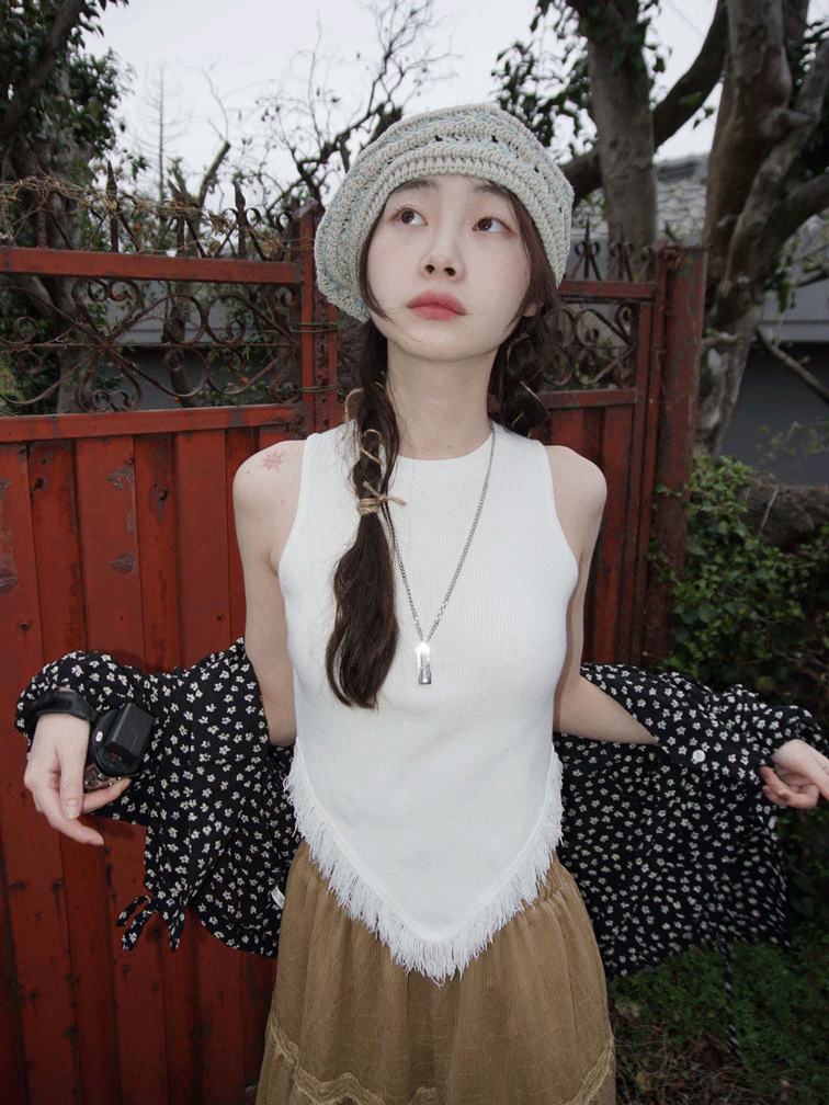 triangle tassel sleeveless