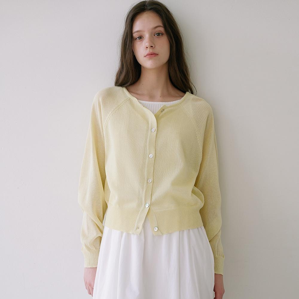 Raglan Knit Cardigan - Yellow