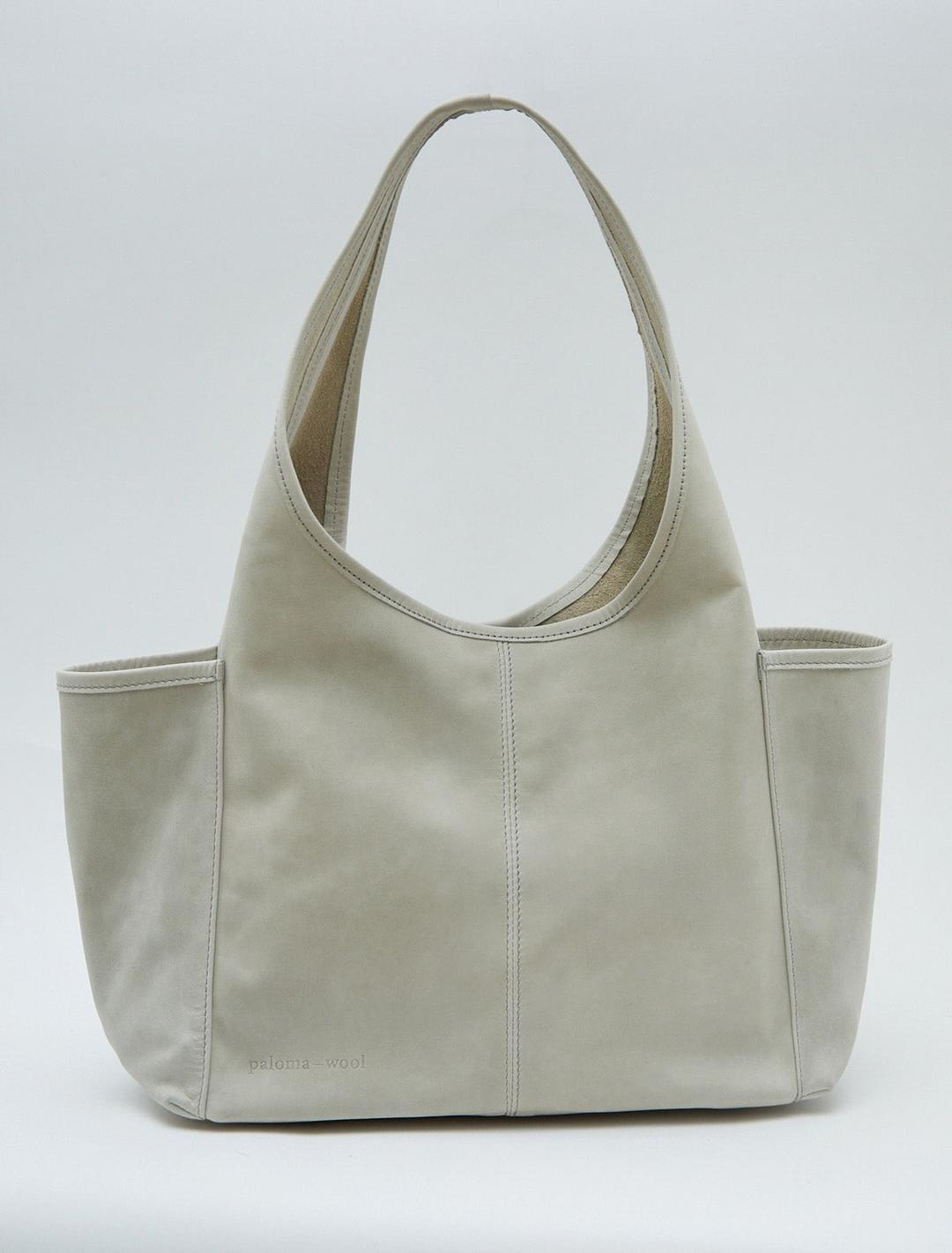 SAKURA II-Off-white soft, unlined bag with two exterior side pockets