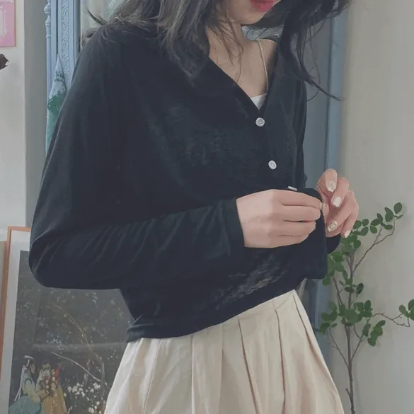 maymay 슬라브 코튼 가디건