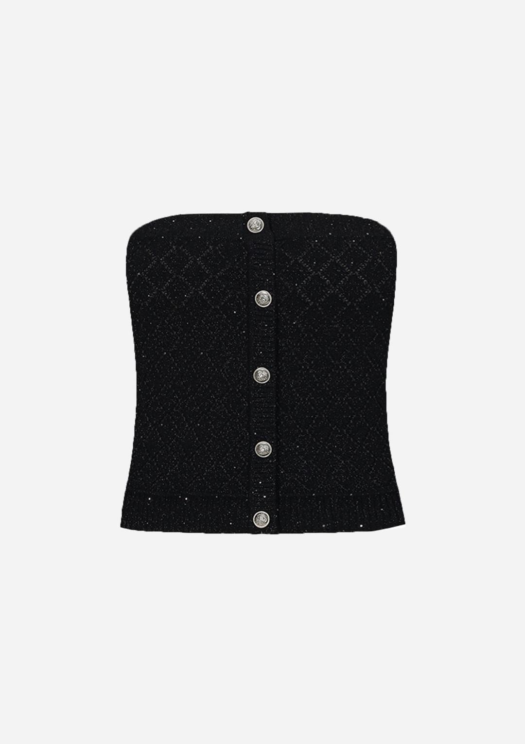 [EXCLUSIVE] Pearl sequins tube top knit