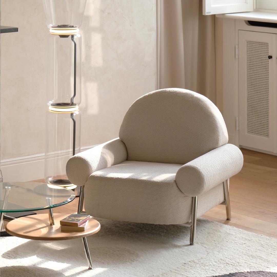 ROUND EASY CHAIR | CREAM