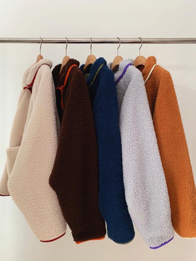 아미먼트 양털 리버시블 플리스 뽀글이 양면점퍼 양면 후리스 국내제작 amiment