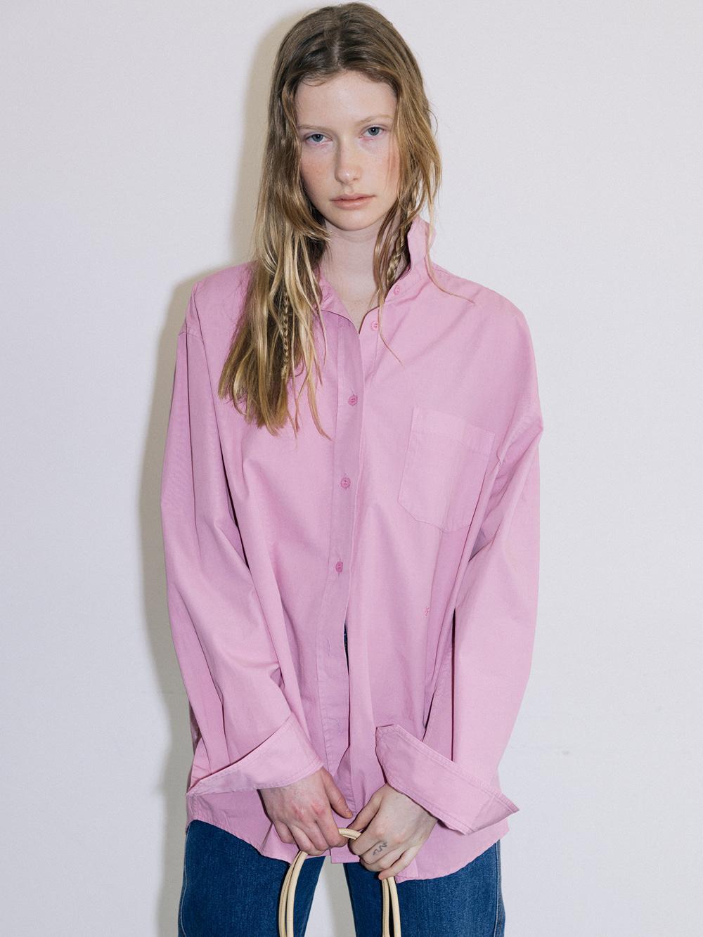 COTTON WASHING SHIRT, PINK