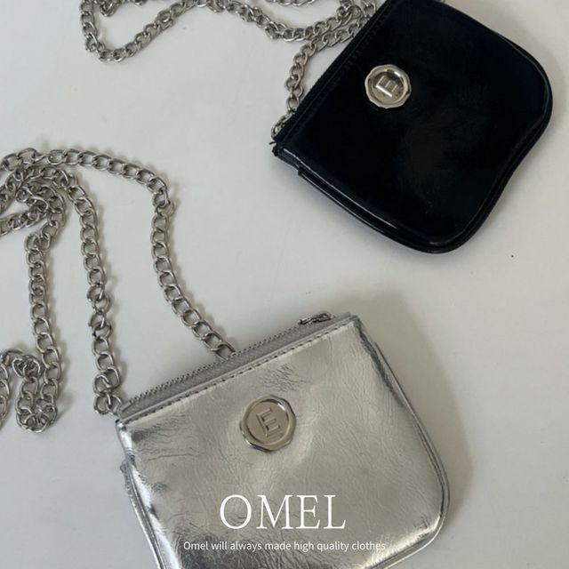 [당일출고] 코인 마이크로 백 실버 블랙 포켓 미니 백 크로스 숄더 가방 미니멀 2color